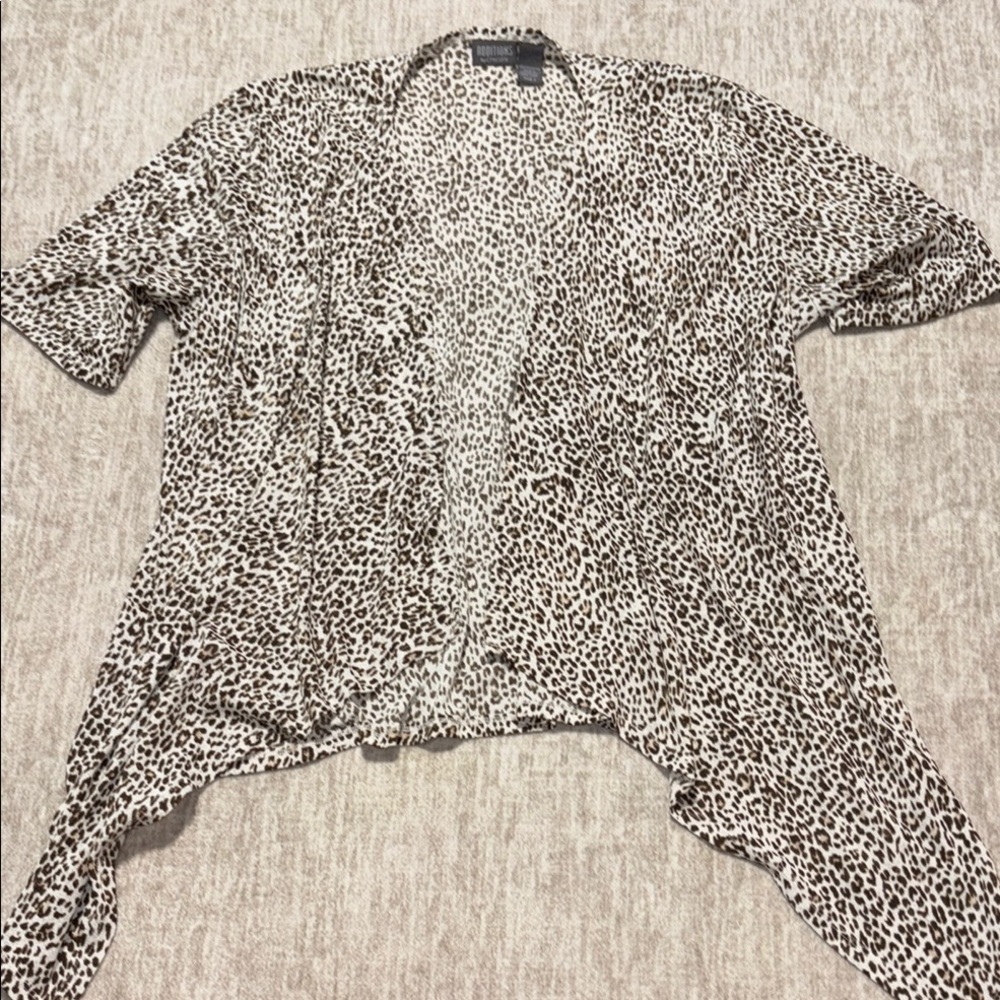 Chico's 3 16 XL Cheetah leopard print Summer cardigan lightweight Additions